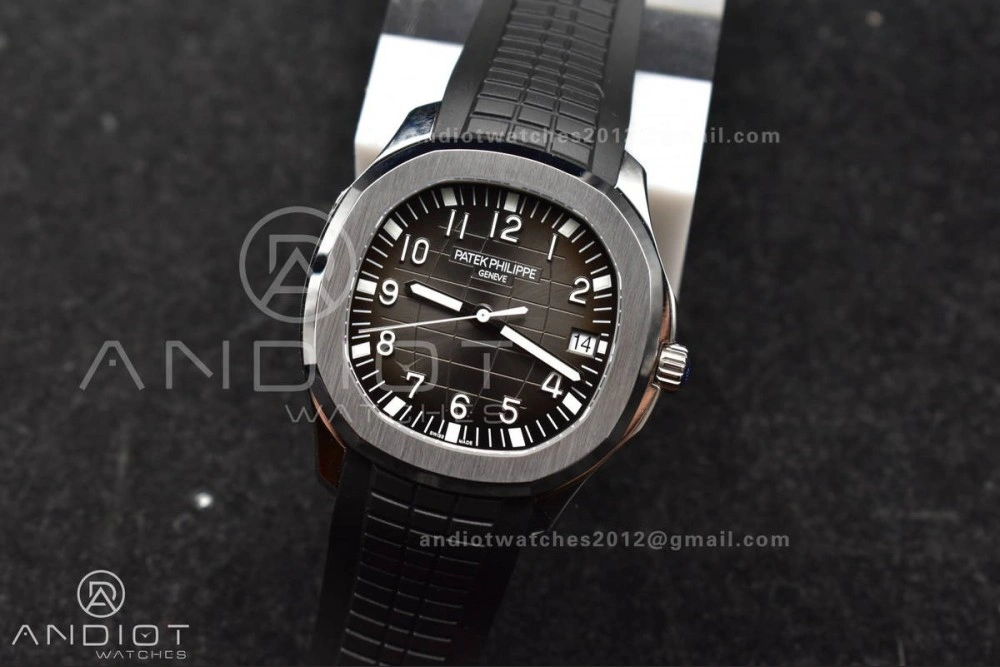 Aquanaut 5167A SS 3KF Best Edition Black Dial on Black Rubber Strap A330 Super Clone V3