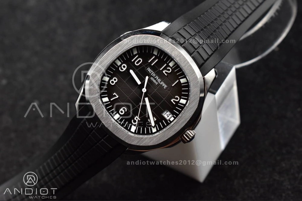 Aquanaut 5167A SS 3KF Best Edition Black Dial on Black Rubber Strap A330 Super Clone V3