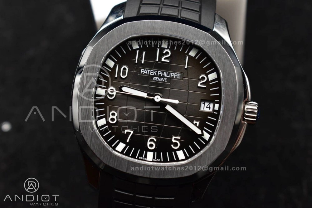Aquanaut 5167A SS 3KF Best Edition Black Dial on Black Rubber Strap A330 Super Clone V3