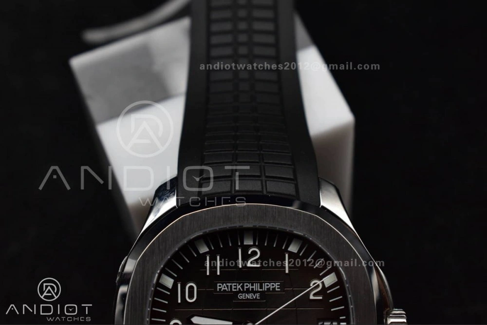 Aquanaut 5167A SS 3KF Best Edition Black Dial on Black Rubber Strap A330 Super Clone V3