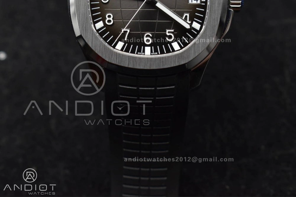 Aquanaut 5167A SS 3KF Best Edition Black Dial on Black Rubber Strap A330 Super Clone V3