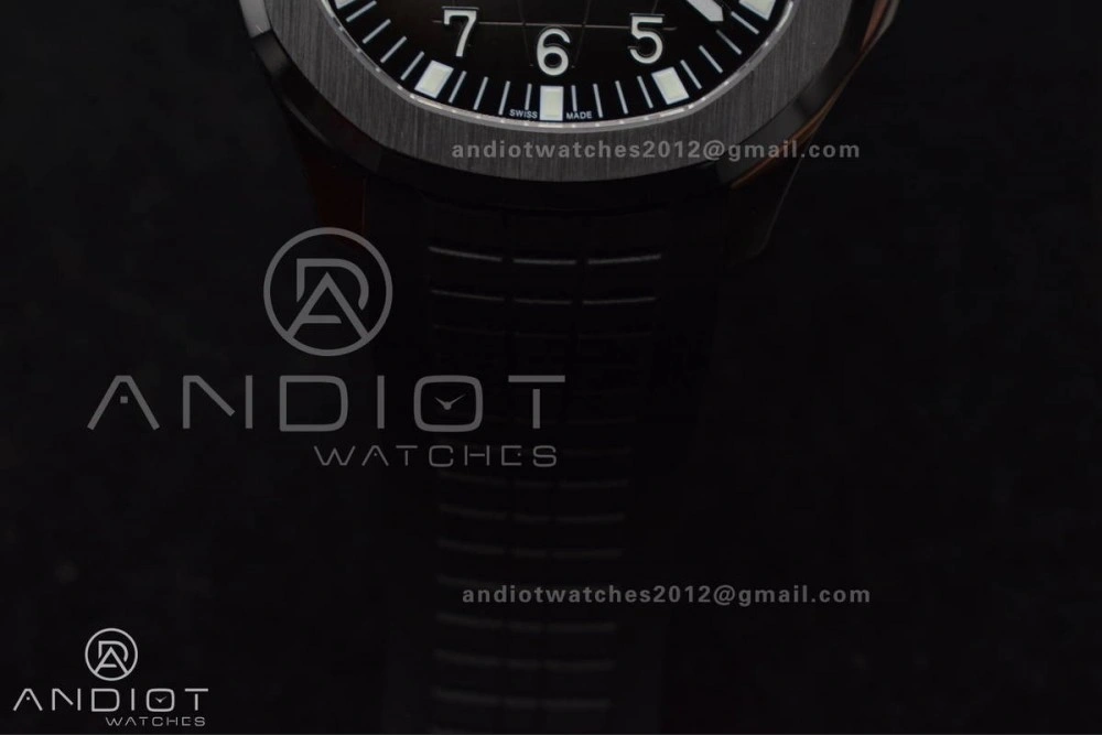 Aquanaut 5167A SS 3KF Best Edition Black Dial on Black Rubber Strap A330 Super Clone V3