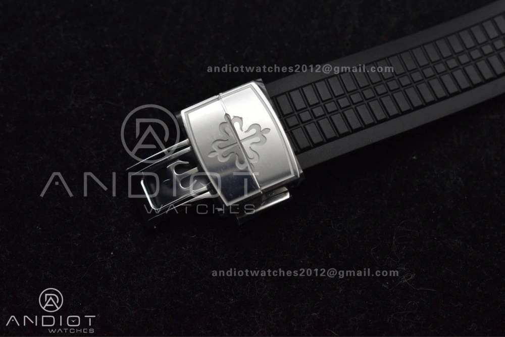 Aquanaut 5167A SS 3KF Best Edition Black Dial on Black Rubber Strap A330 Super Clone V3