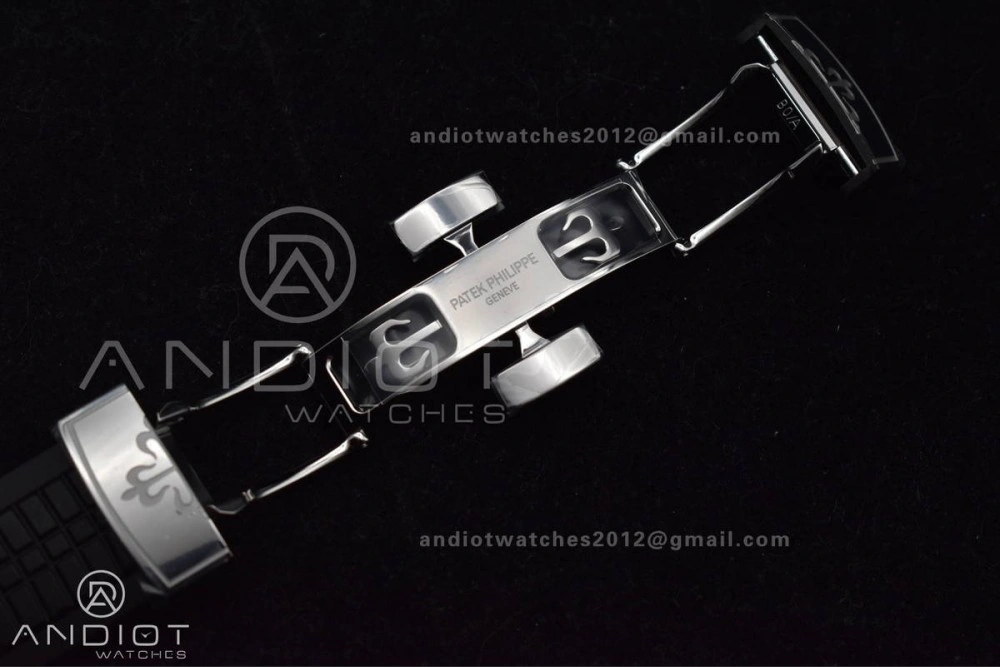 Aquanaut 5167A SS 3KF Best Edition Black Dial on Black Rubber Strap A330 Super Clone V3