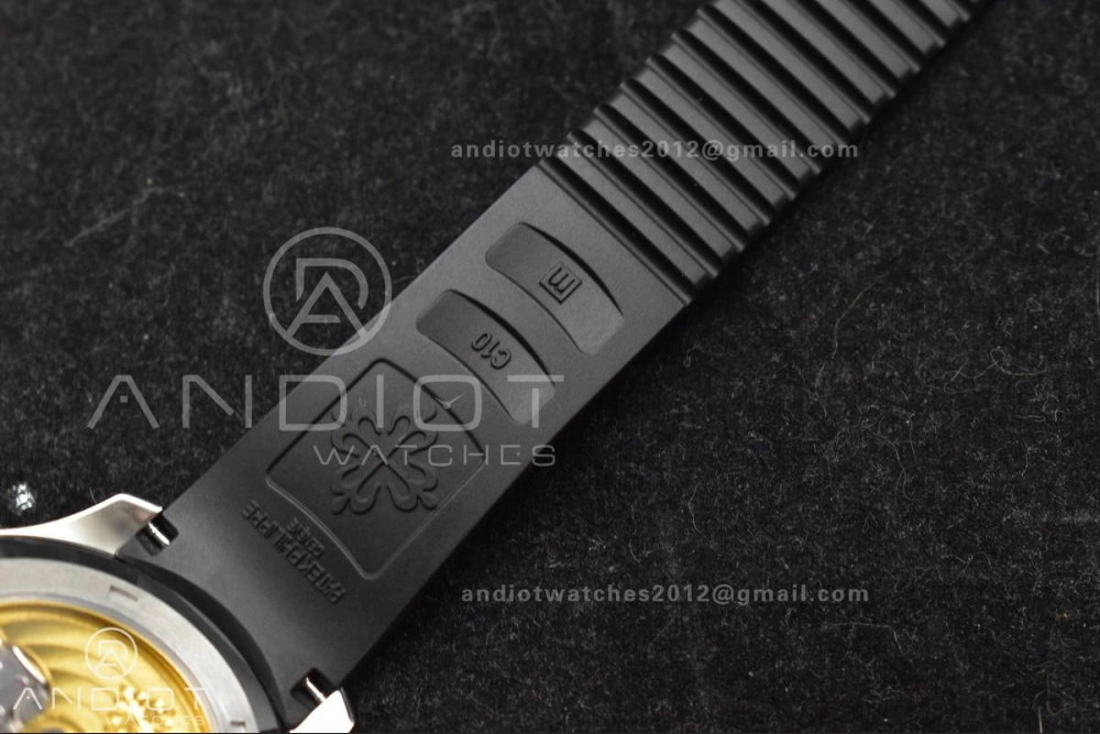 Aquanaut 5167A SS 3KF Best Edition Black Dial on Black Rubber Strap A330 Super Clone V3