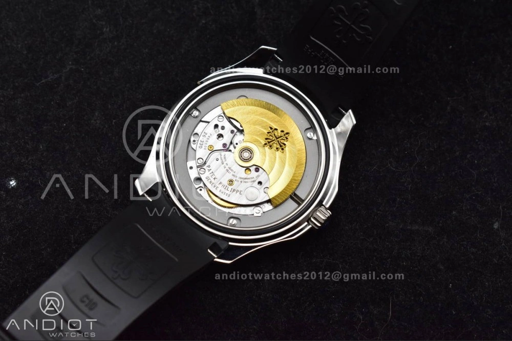 Aquanaut 5167A SS 3KF Best Edition Black Dial on Black Rubber Strap A330 Super Clone V3