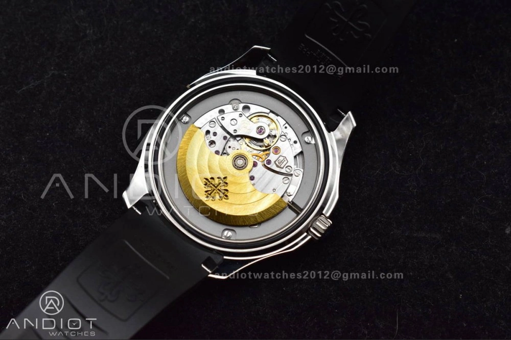 Aquanaut 5167A SS 3KF Best Edition Black Dial on Black Rubber Strap A330 Super Clone V3