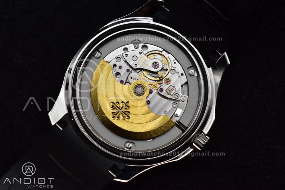 Aquanaut 5167A SS 3KF Best Edition Black Dial on Black Rubber Strap A330 Super Clone V3