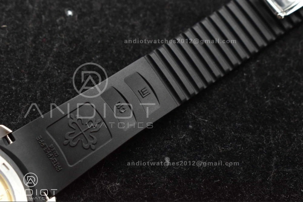 Aquanaut 5167A SS ZF 1:1 Best Edition Black Dial on Black Rubber Strap 324CS V3