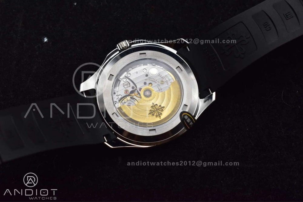 Aquanaut 5167A SS ZF 1:1 Best Edition Black Dial on Black Rubber Strap 324CS V3