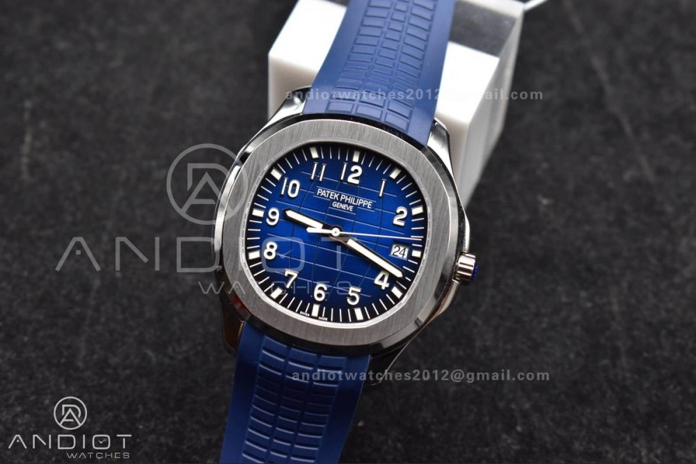 Aquanaut 5167G 42mm SS 3KF 1:1 Best Edition Blue Dial on Blue Rubber Strap A330 Super Clone V3