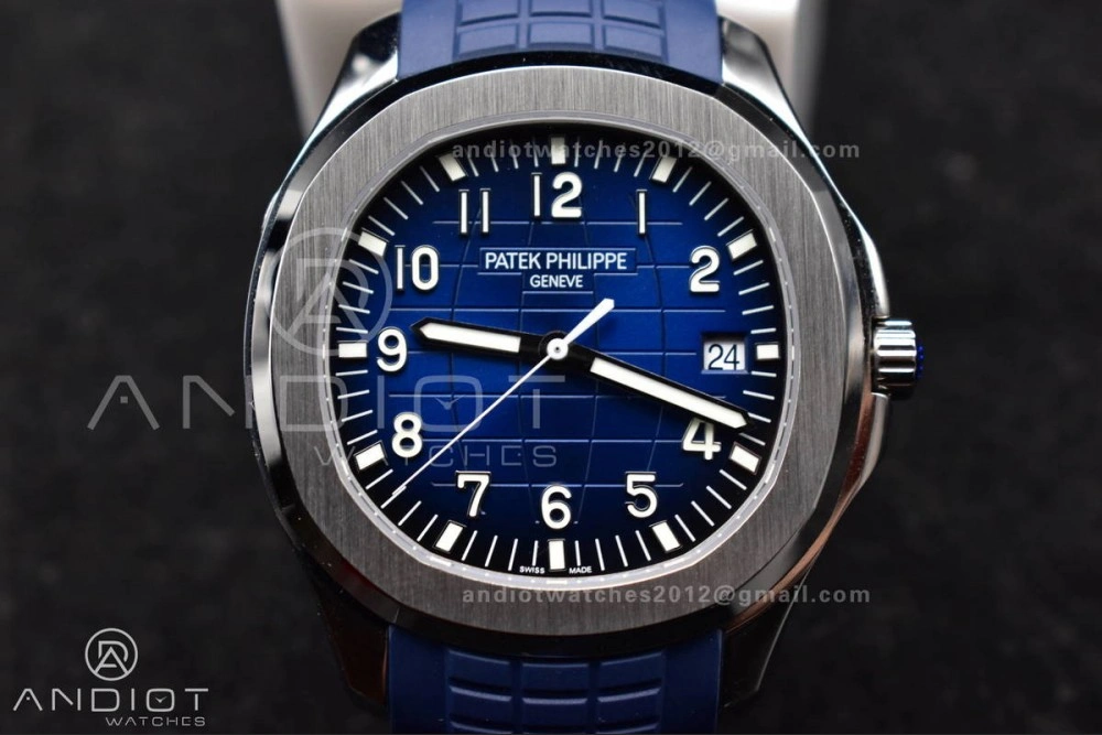 Aquanaut 5167G 42mm SS 3KF 1:1 Best Edition Blue Dial on Blue Rubber Strap A330 Super Clone V3