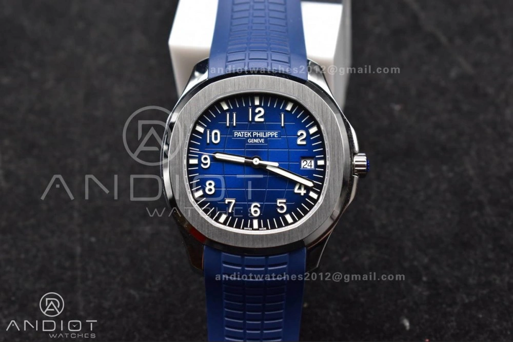 Aquanaut 5167G 42mm SS 3KF 1:1 Best Edition Blue Dial on Blue Rubber Strap A330 Super Clone V3