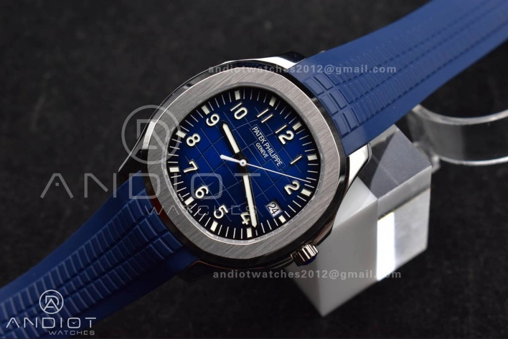 Aquanaut 5167G 42mm SS 3KF 1:1 Best Edition Blue Dial on Blue Rubber Strap A330 Super Clone V3