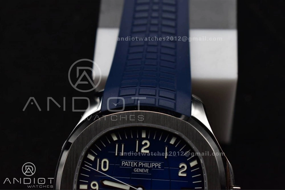 Aquanaut 5167G 42mm SS 3KF 1:1 Best Edition Blue Dial on Blue Rubber Strap A330 Super Clone V3