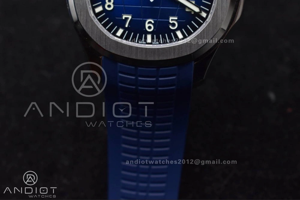 Aquanaut 5167G 42mm SS 3KF 1:1 Best Edition Blue Dial on Blue Rubber Strap A330 Super Clone V3