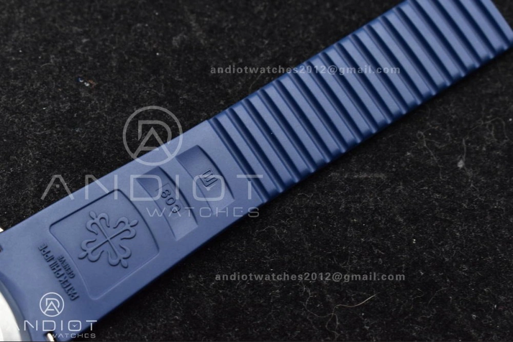 Aquanaut 5167G 42mm SS 3KF 1:1 Best Edition Blue Dial on Blue Rubber Strap A330 Super Clone V3