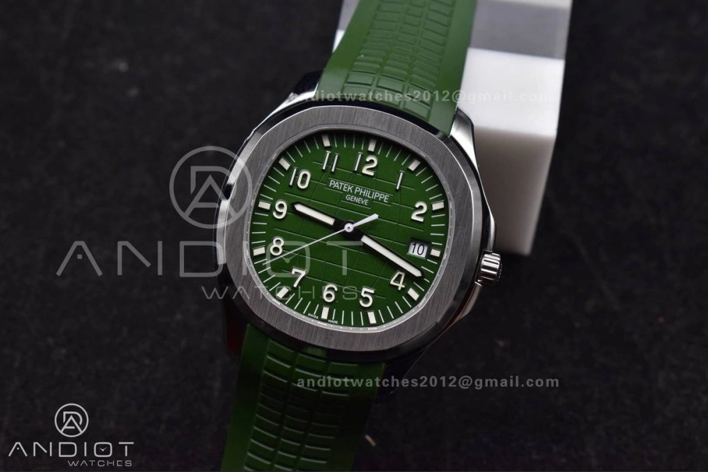 Aquanaut 5167G 42mm SS 3KF 1:1 Best Edition Green Dial on Green Rubber Strap A330 Super Clone V3