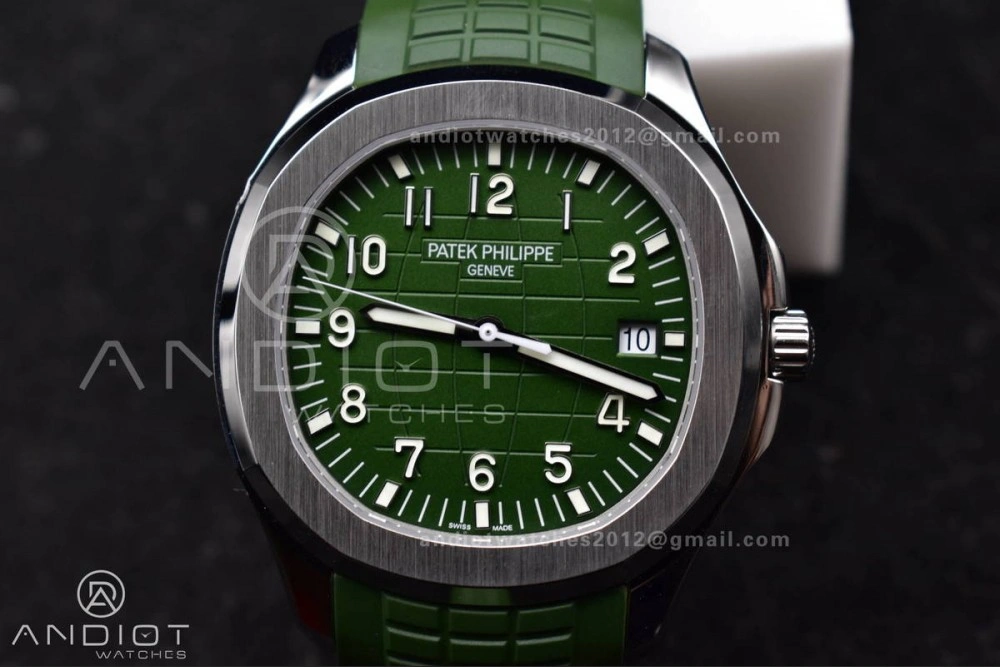Aquanaut 5167G 42mm SS 3KF 1:1 Best Edition Green Dial on Green Rubber Strap A330 Super Clone V3