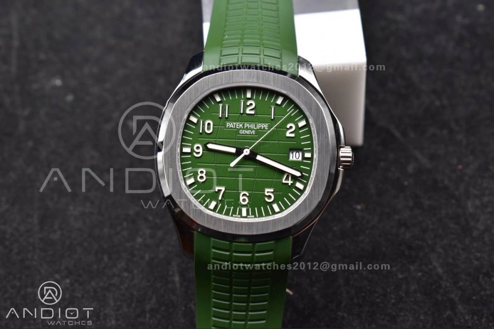 Aquanaut 5167G 42mm SS 3KF 1:1 Best Edition Green Dial on Green Rubber Strap A330 Super Clone V3
