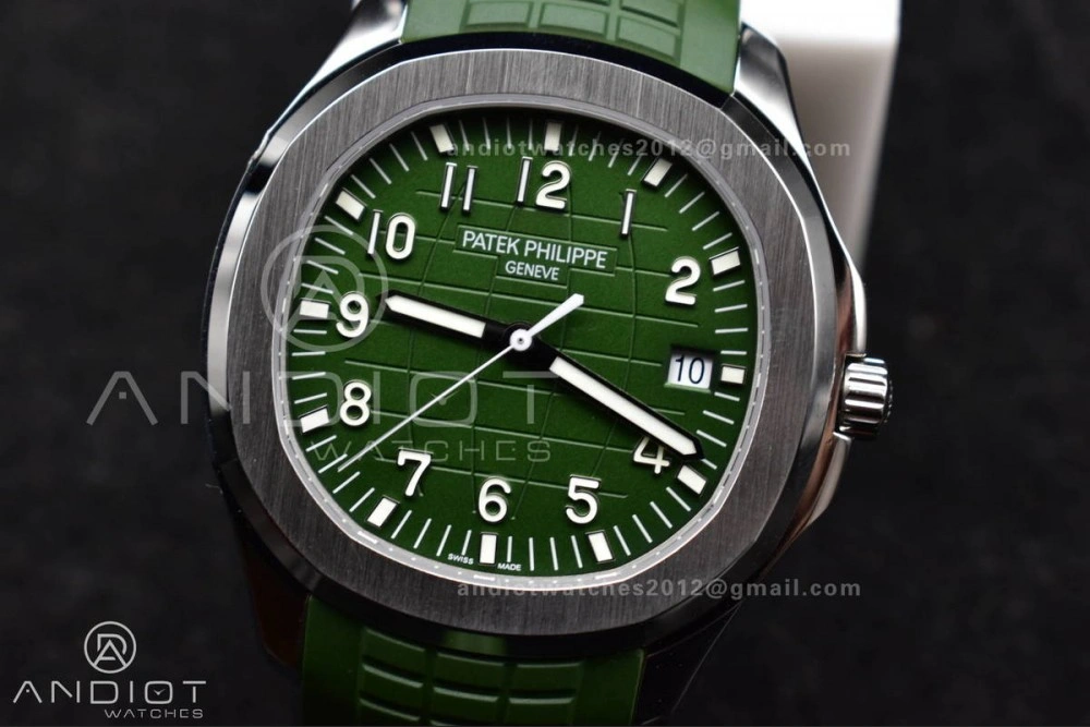 Aquanaut 5167G 42mm SS 3KF 1:1 Best Edition Green Dial on Green Rubber Strap A330 Super Clone V3