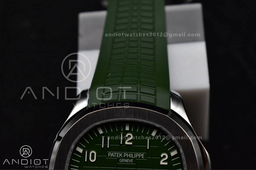 Aquanaut 5167G 42mm SS 3KF 1:1 Best Edition Green Dial on Green Rubber Strap A330 Super Clone V3