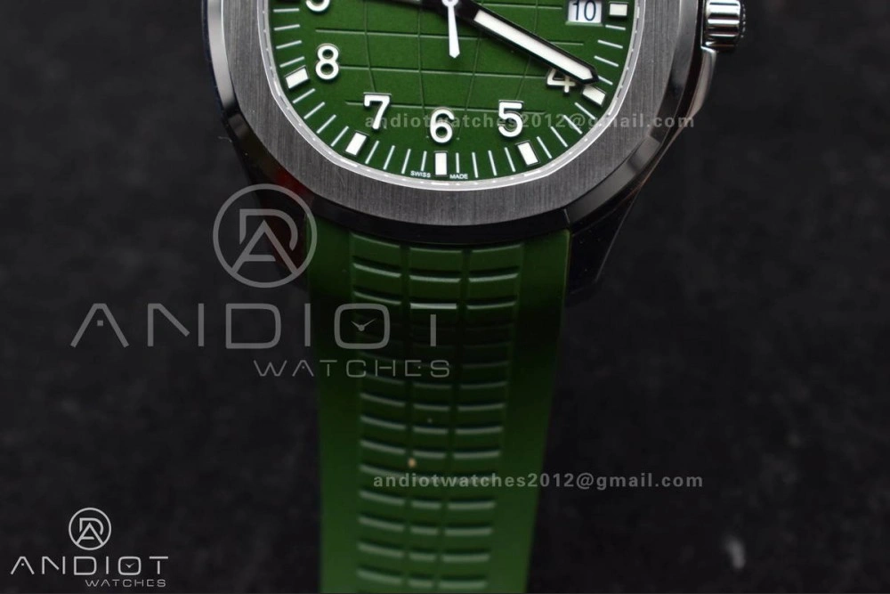 Aquanaut 5167G 42mm SS 3KF 1:1 Best Edition Green Dial on Green Rubber Strap A330 Super Clone V3