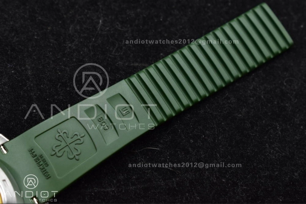 Aquanaut 5167G 42mm SS 3KF 1:1 Best Edition Green Dial on Green Rubber Strap A330 Super Clone V3