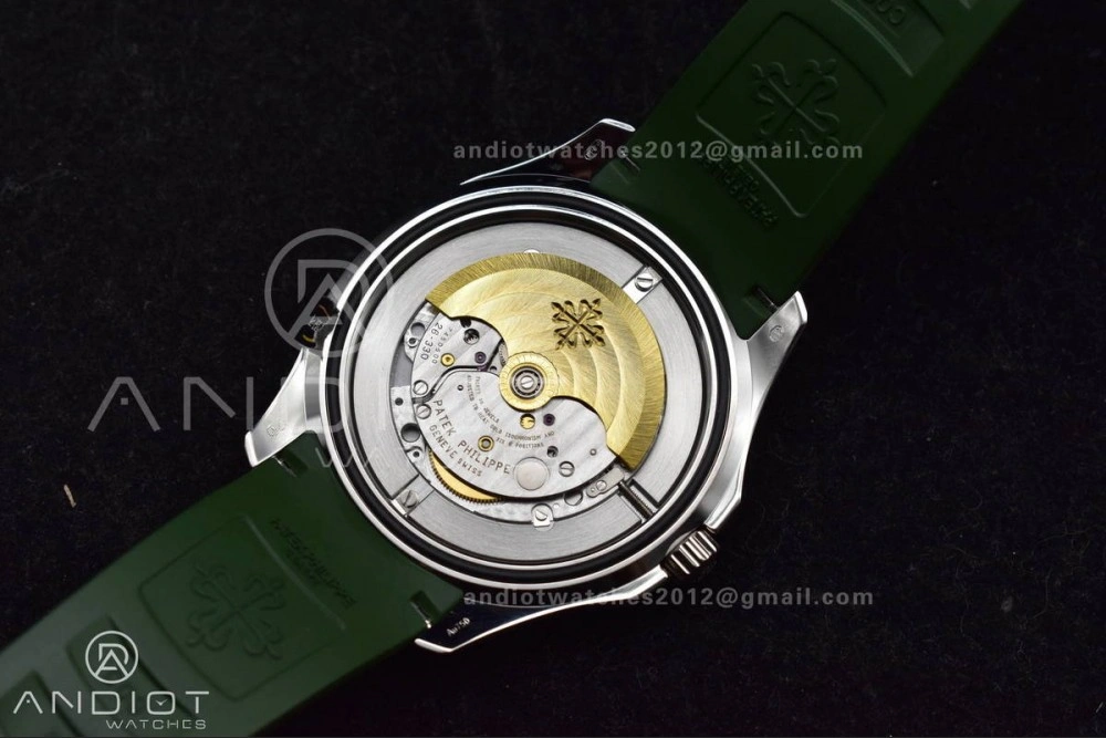 Aquanaut 5167G 42mm SS 3KF 1:1 Best Edition Green Dial on Green Rubber Strap A330 Super Clone V3