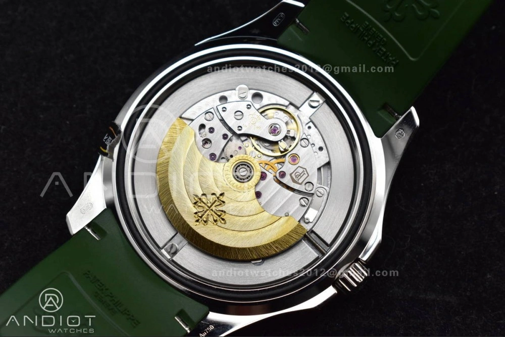 Aquanaut 5167G 42mm SS 3KF 1:1 Best Edition Green Dial on Green Rubber Strap A330 Super Clone V3