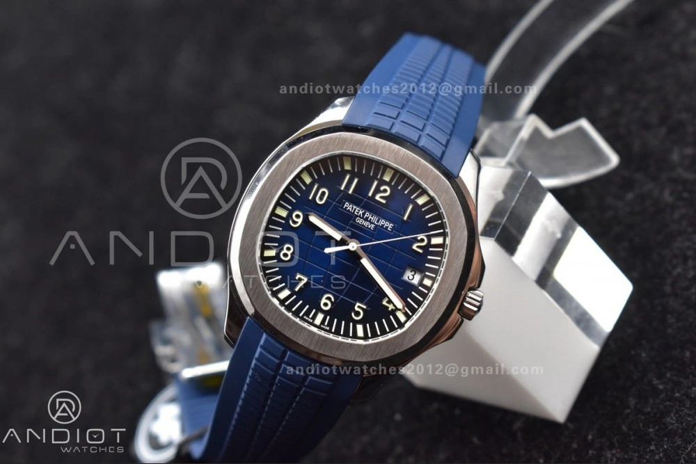 Aquanaut 5168G 42mm SS ZF 1:1 Best Edition Blue Dial on Blue Rubber Strap 324CS