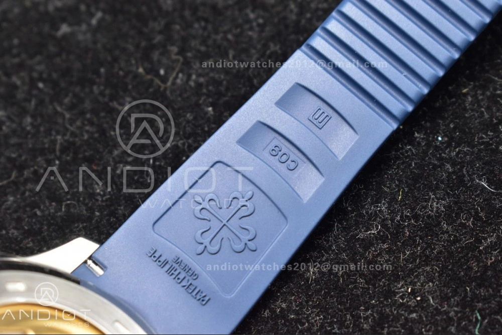 Aquanaut 5168G 42mm SS ZF 1:1 Best Edition Blue Dial on Blue Rubber Strap 324CS