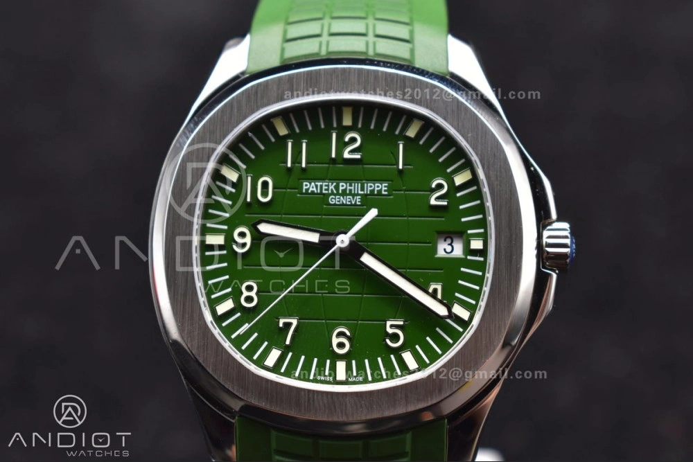 Aquanaut 5168G 42mm SS ZF 1:1 Best Edition Green Dial On Green Rubber Strap 324CS
