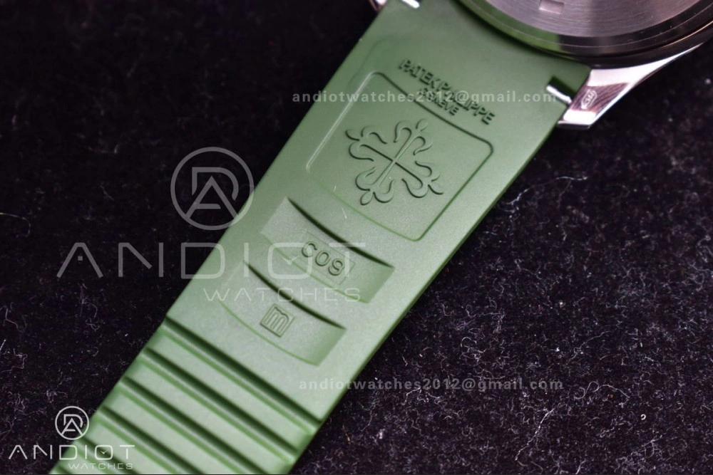 Aquanaut 5168G 42mm SS ZF 1:1 Best Edition Green Dial On Green Rubber Strap 324CS