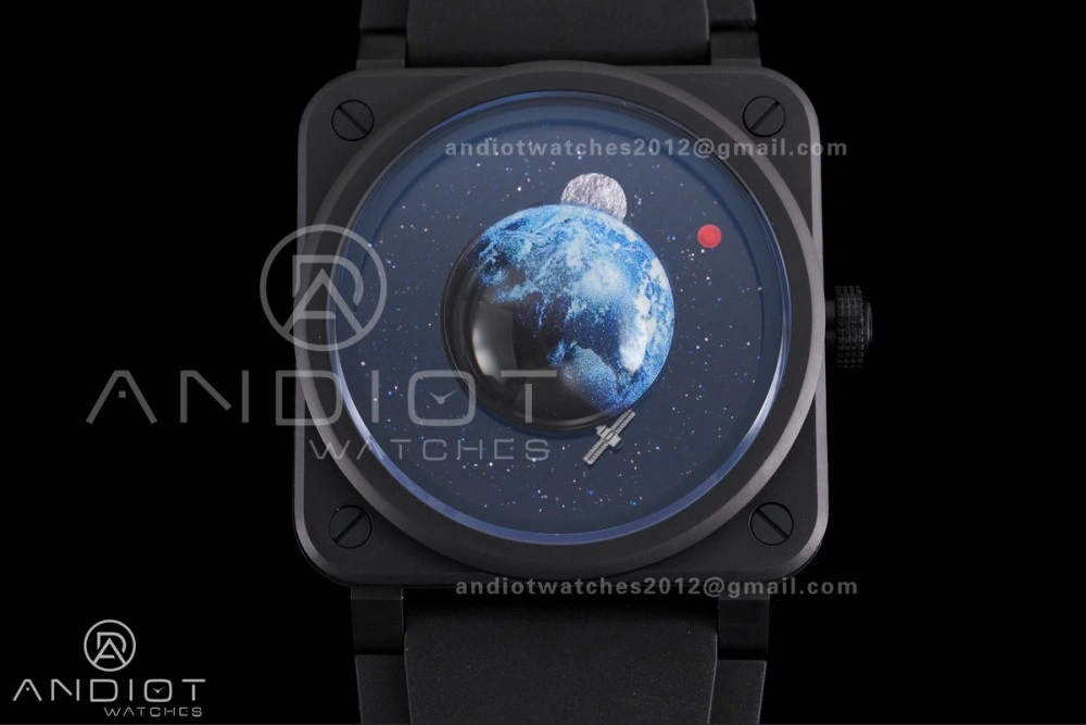 BR03 ASTRO Space Punk Black Ceramic M+F 1:1 Best Edition Aventurine Dial on Rubber Strap A2892