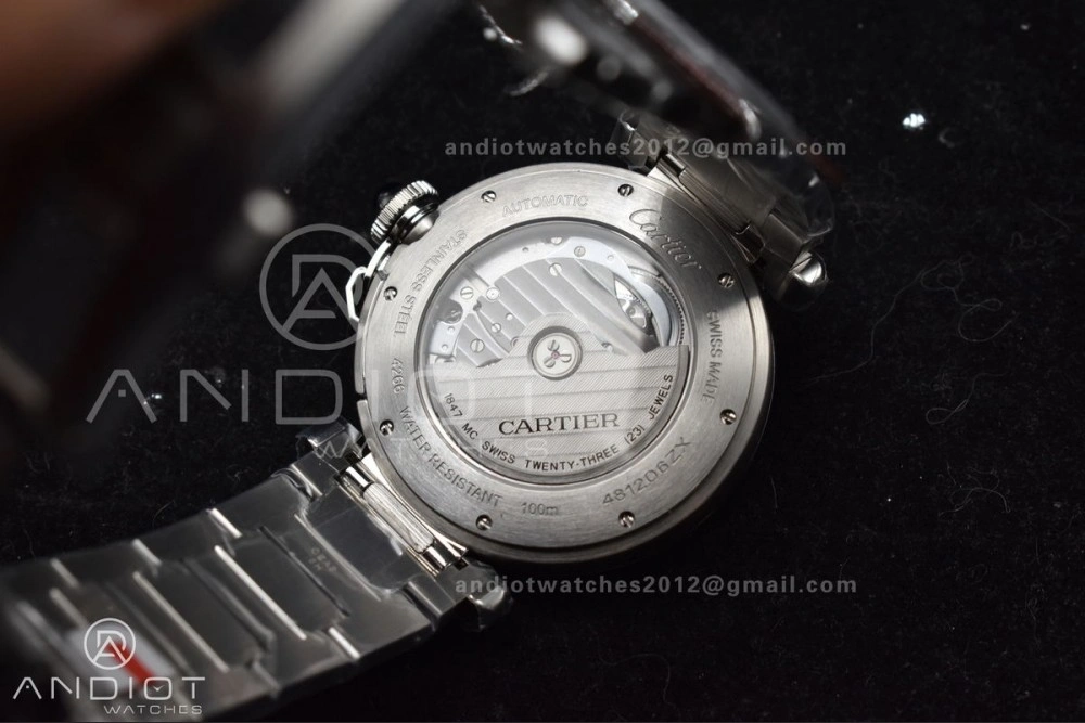 BVF Cartier Pasha Ladies Made 1:1 like the Genuine White Dial on SS Bracelet