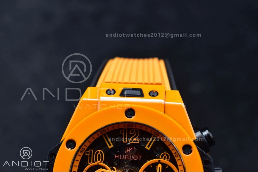 Big Bang Unico 42mm Orange Ceramic BBF 1:1 Best Edition Skeleton Dial on Orange Rubber Strap A1280 V2