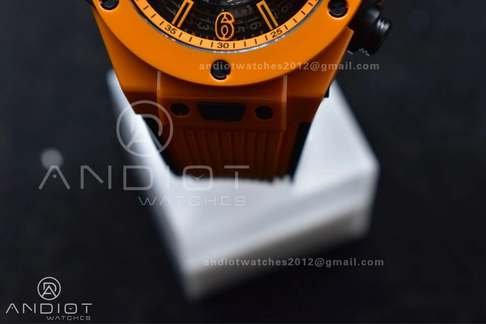Big Bang Unico 42mm Orange Ceramic BBF 1:1 Best Edition Skeleton Dial on Orange Rubber Strap A1280 V2