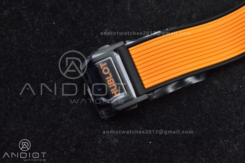 Big Bang Unico 42mm Orange Ceramic BBF 1:1 Best Edition Skeleton Dial on Orange Rubber Strap A1280 V2