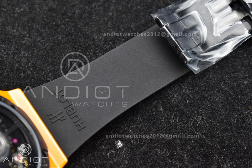 Big Bang Unico 42mm Orange Ceramic BBF 1:1 Best Edition Skeleton Dial on Orange Rubber Strap A1280 V2