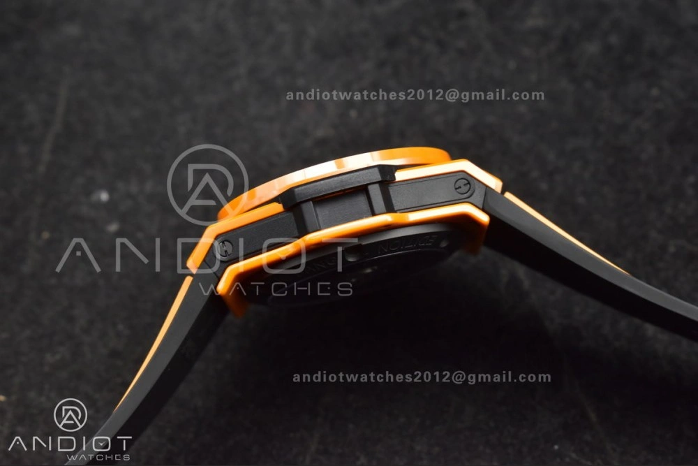 Big Bang Unico 42mm Orange Ceramic BBF 1:1 Best Edition Skeleton Dial on Orange Rubber Strap A1280 V2