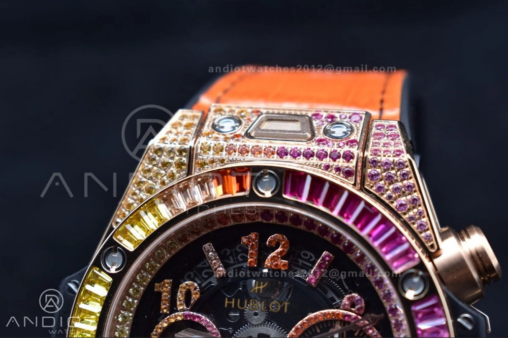 Big Bang Unico Rainbow King RG 45mm ZF 1:1 Best Edition on Rainbow Gummy Strap A1280