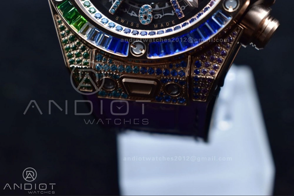 Big Bang Unico Rainbow King RG 45mm ZF 1:1 Best Edition on Rainbow Gummy Strap A1280