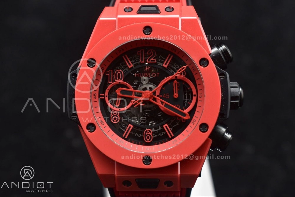 Big Bang Unico Red Magic Ceramic BBF 1:1 Best Edition Skeleton Dial on Red Rubber Strap A1280