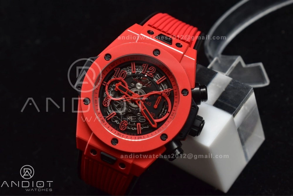 Big Bang Unico Red Magic Ceramic BBF 1:1 Best Edition Skeleton Dial on Red Rubber Strap A1280