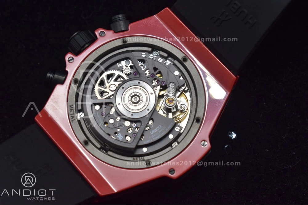 Big Bang Unico Red Magic Ceramic BBF 1:1 Best Edition Skeleton Dial on Red Rubber Strap A1280