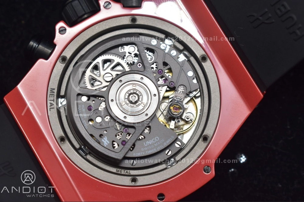 Big Bang Unico Red Magic Ceramic BBF 1:1 Best Edition Skeleton Dial on Red Rubber Strap A1280