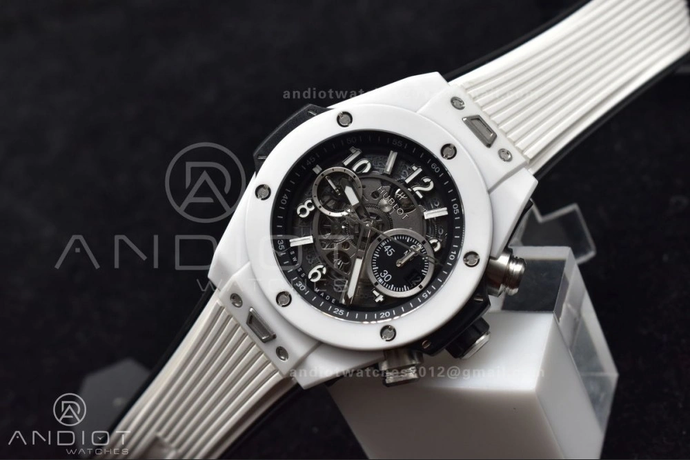 Big Bang Unico White Ceramic ZF 1:1 Best Edition Skeleton Dial on White Rubber Strap A1280