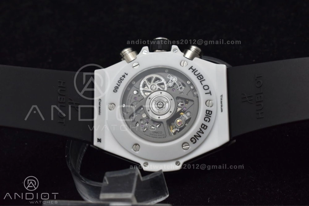Big Bang Unico White Ceramic ZF 1:1 Best Edition Skeleton Dial on White Rubber Strap A1280