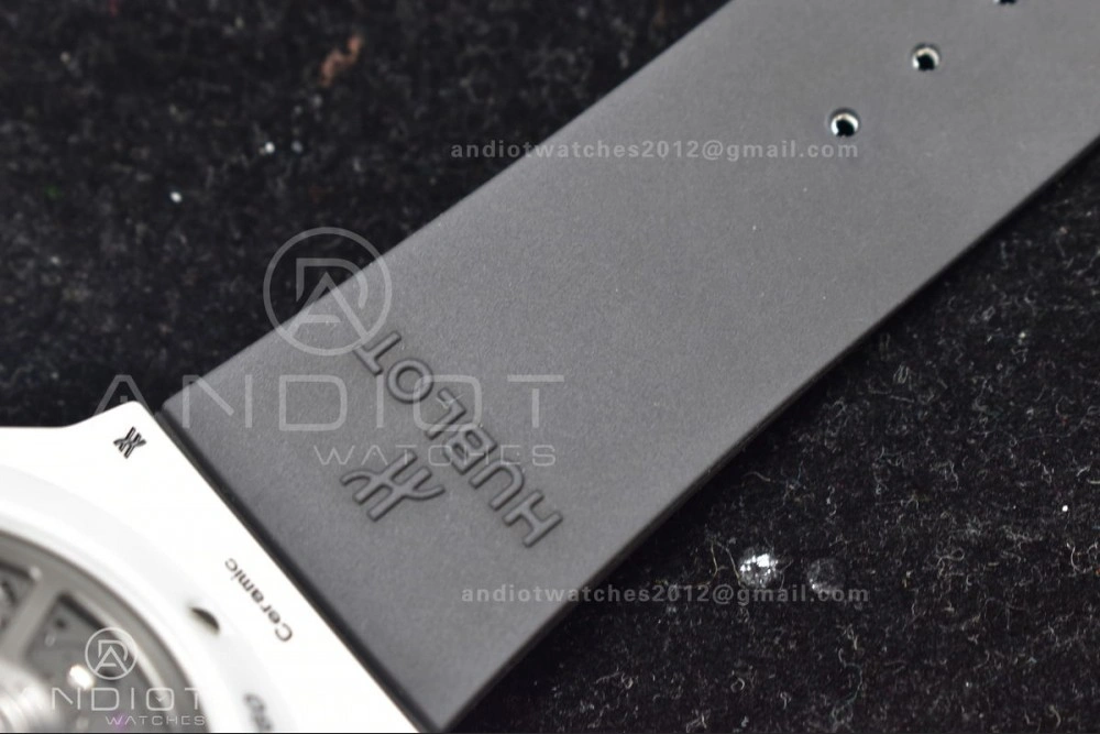 Big Bang Unico White Ceramic ZF 1:1 Best Edition Skeleton Dial on White Rubber Strap A1280